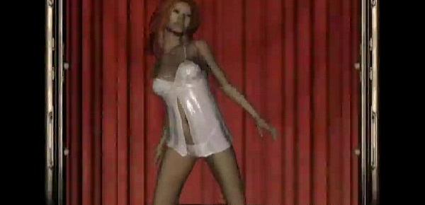  3d stripper flashing her panties at the club